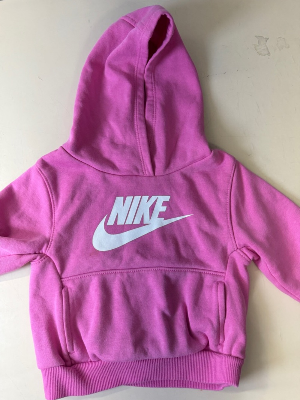 Nike Pink Kids Pullover Hoodie with White Swoosh